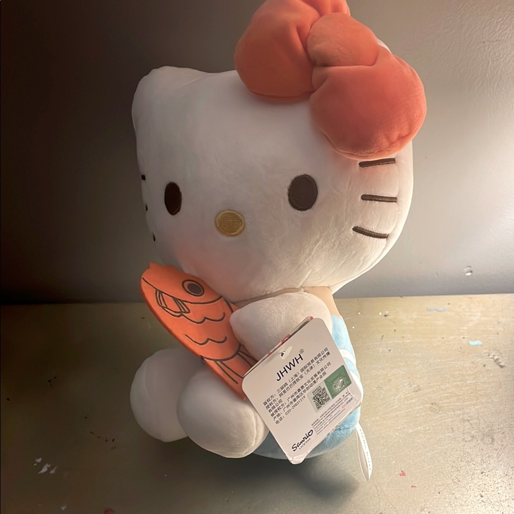 Hello Kitty Plush with Orange Bow